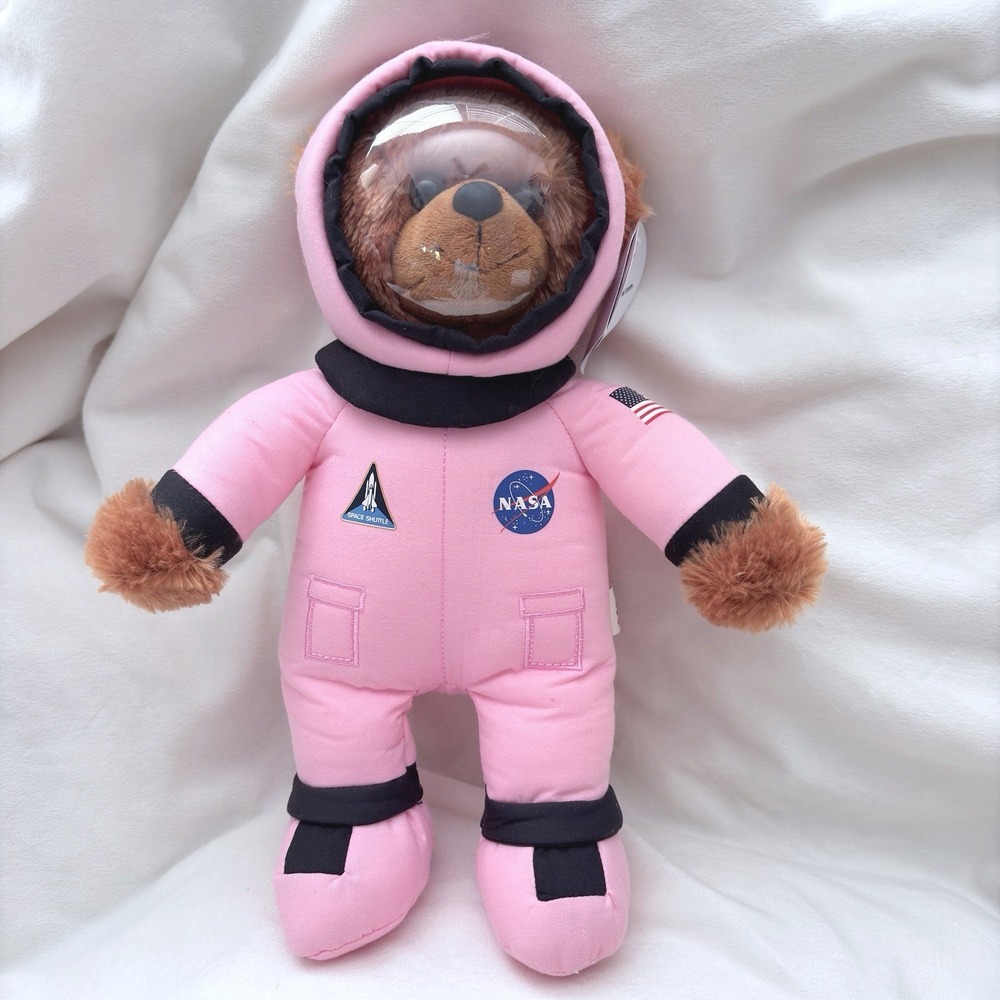 Astronaut Pink Helmet Teddy Bear 11" Plush Kennedy Space Center NASA  NWT